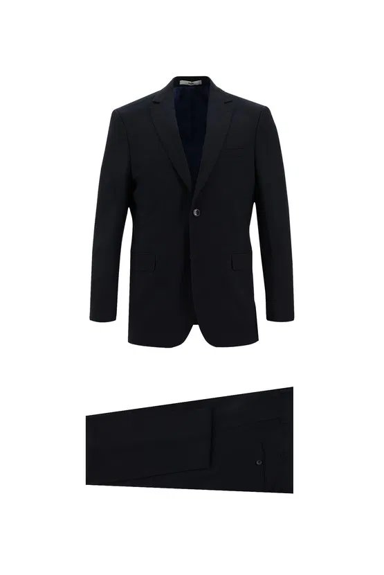 Koyu Lacivert Yünlü Klasik Takım Elbise