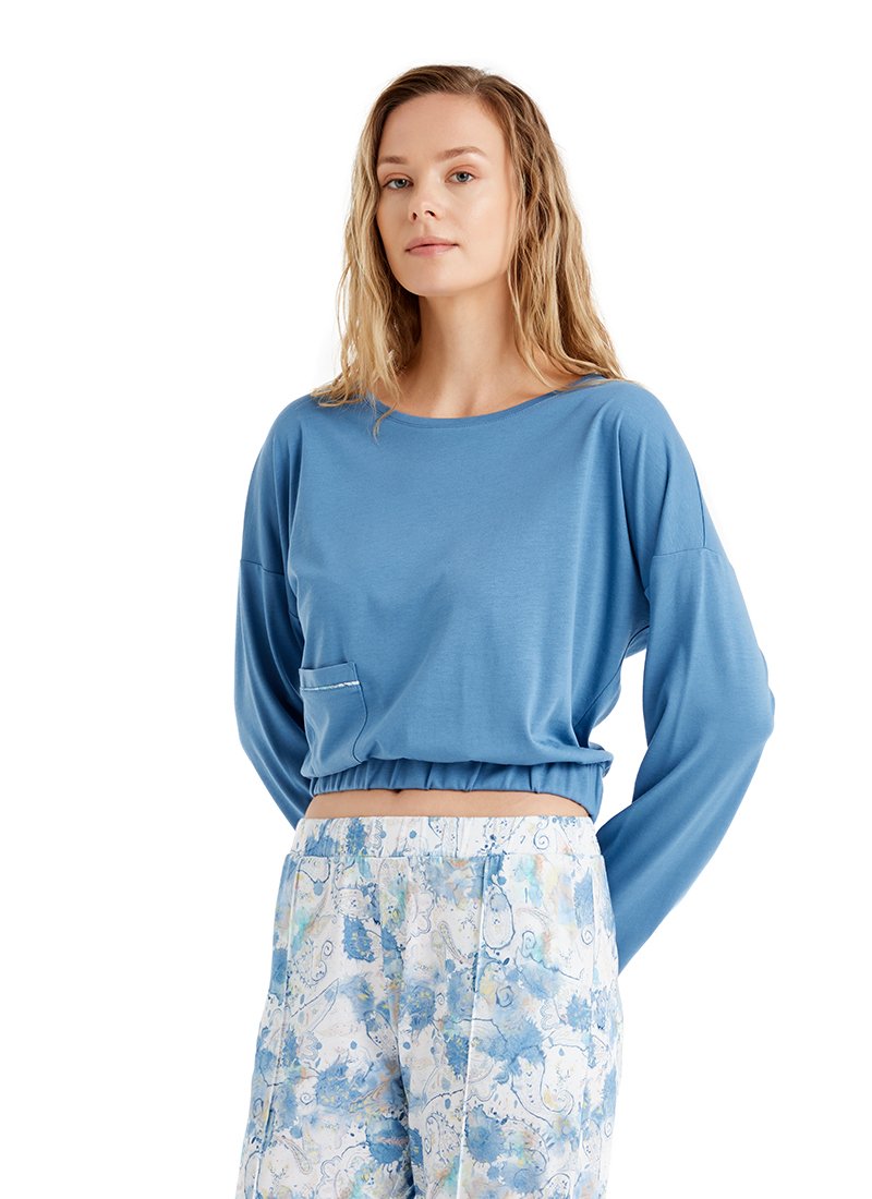 Kadın Sweatshirt  Mavi