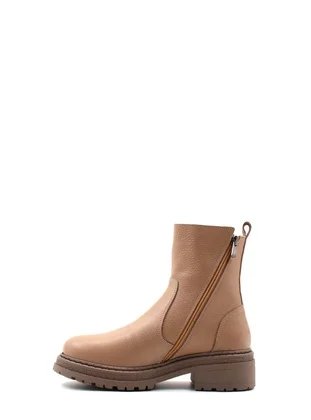 Hakiki Deri Kadın Kalın Taban Bot 